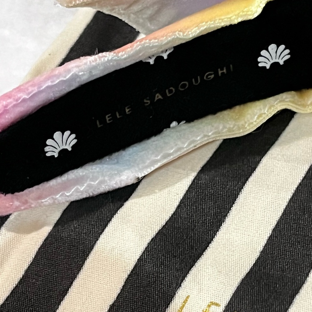 LELE SADOUGHI SHIRLEY NWT AUTHENTIC APRICOT OMBRÉ VELVET BOW HEADBAND - Picture 11 of 17